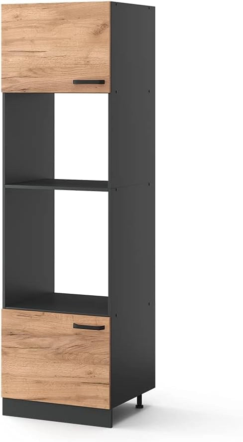 Mobile cucina microonde R-Line, Quercia dorata, 60 cm, per la libera combinazione all'interno di sistemi cucina modulari