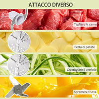 Frullatore 2 Velocità 20,5x19x16 cm 500W con Caraffa Bianco