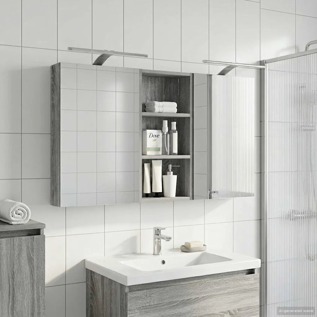 Set di Armadi da Bagno con porta 3 pcs 110 x 10,5 x 60,5 cm 3403725