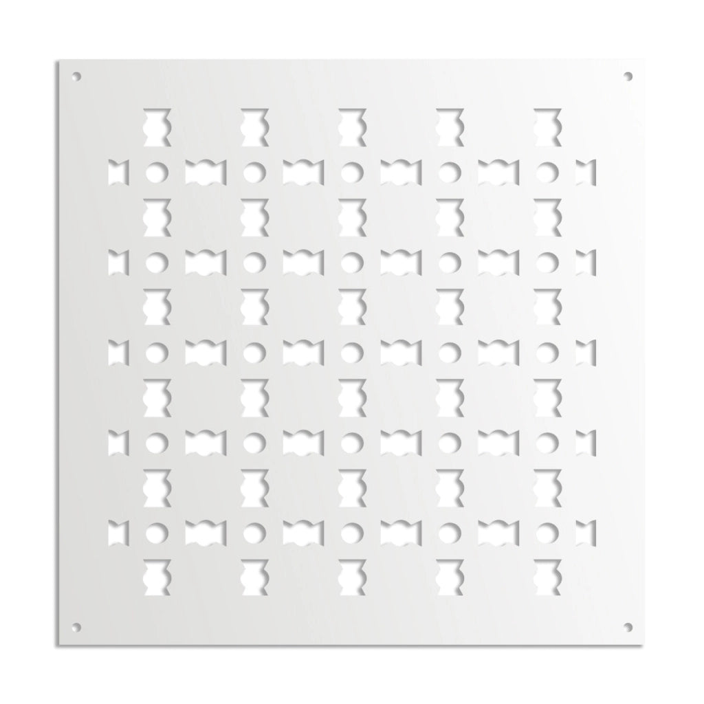 BISCUIT - Pannello in PVC traforato - Parasole Misura: 48x48 cm, Colore: bianco