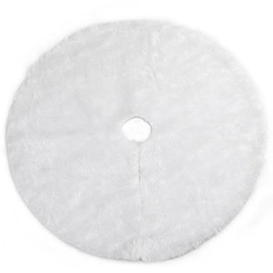 Tappeto Gonna Copertura Base Albero di Natale 78cm Peluche Bianco Effetto Neve