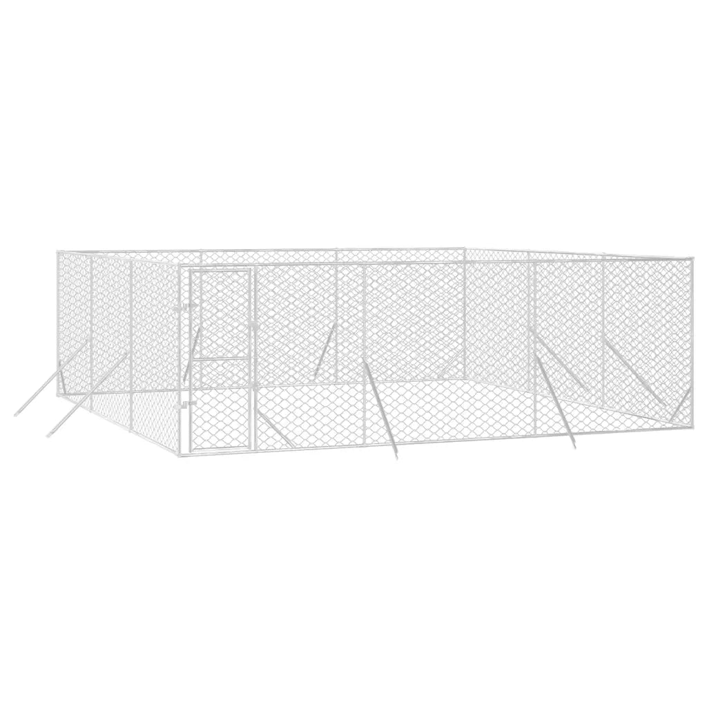 Cuccia per Cani da Esterno Argento 6x6x2 m in Acciaio Zincatocod mxl 93811