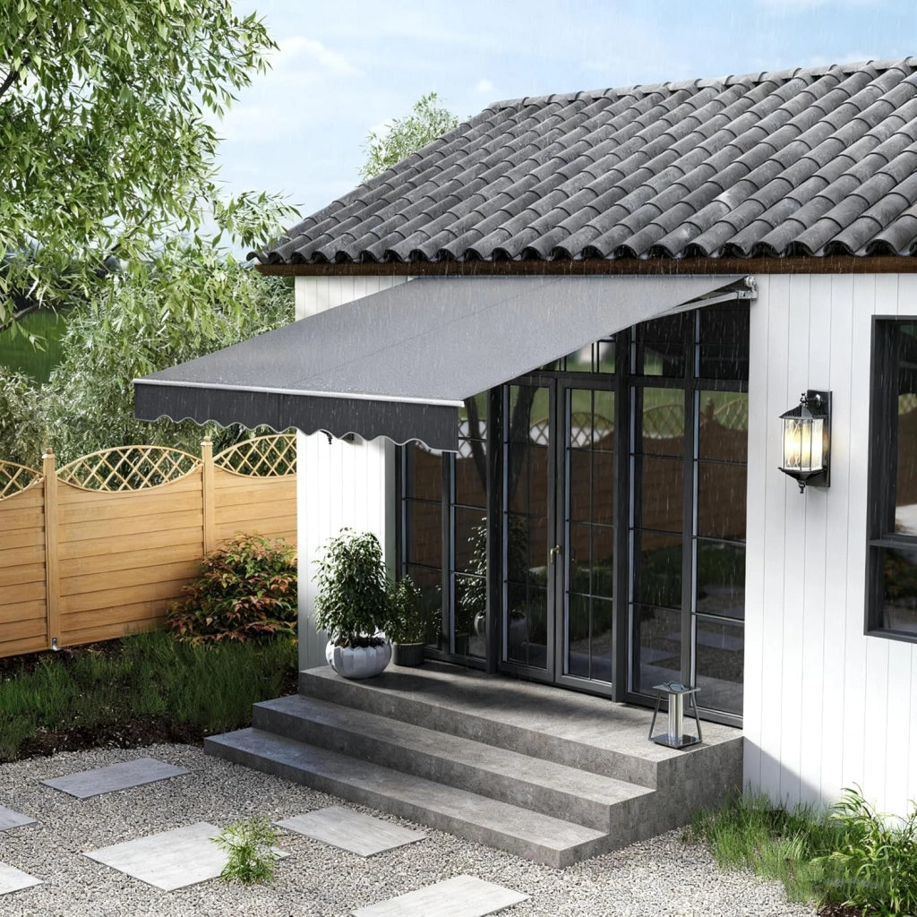 Tenda da sole con manovella manuale, 250 x 200 cm, tenda da sole per balcone, terrazza, impermeabile, protezione solare, antracite