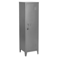 Armadietto Armadio Spogliatoio in Metallo un Anta con Chiave 3 Scomparti Grigio
