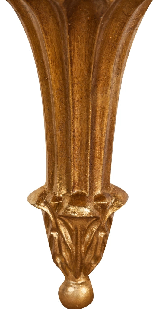 Biscottini Mensola a muro in legno finitura foglia oro anticato L21xPR11xH23 cm Made in Italy