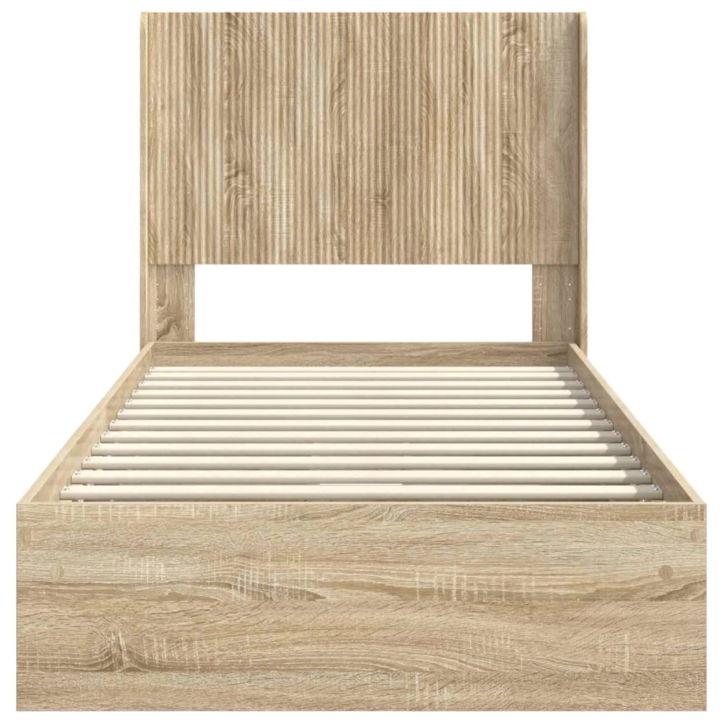 Struttura del letto con stoccaggio e testata Rovere Sonoma 3414051