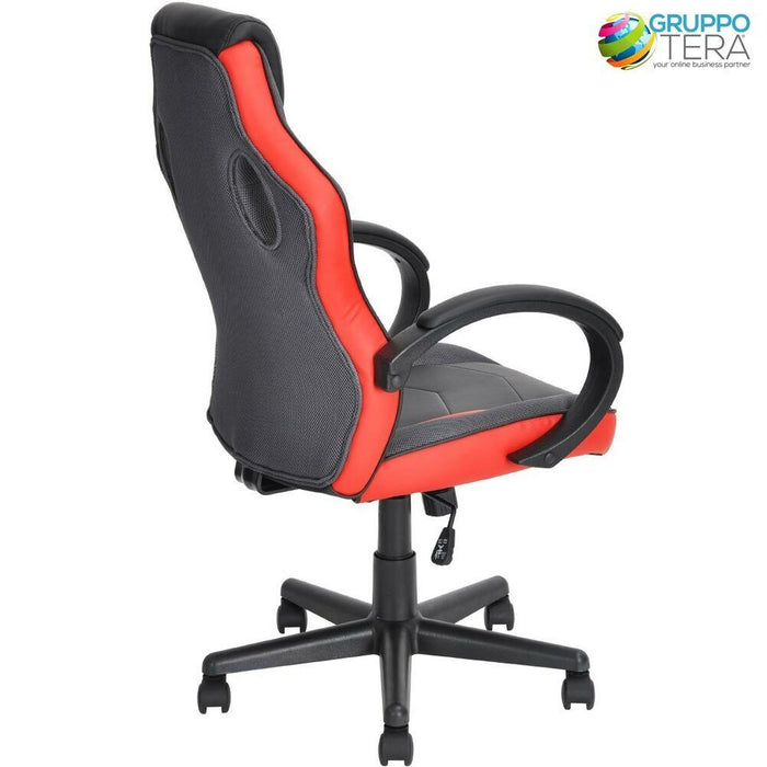 Sedia Gaming Poltrona da Ufficio Direzionale Ruote Girevoli Sportiva Racer Rosso