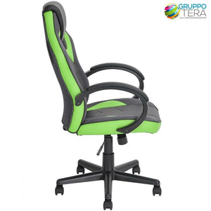 Sedia Gaming Poltrona da Ufficio Direzionale Ruote Girevoli Sportiva Racer Verde
