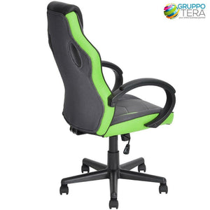 Sedia Gaming Poltrona da Ufficio Direzionale Ruote Girevoli Sportiva Racer Verde