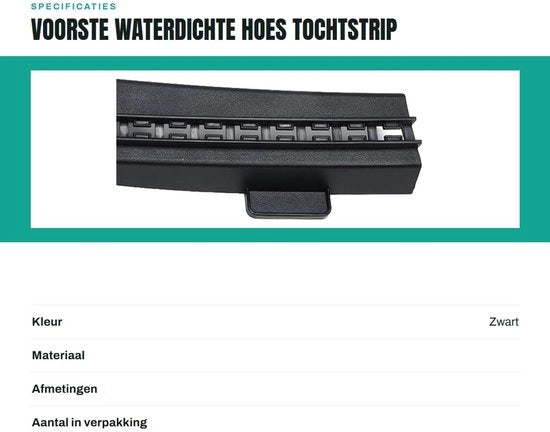 Striscia di guida acqua resistente - Striscia di guida di sostituzione - Striscia di guida di aspirazione d'aria - Adatto a Tesla Model 3 2017-2022 - Materiale duraturo