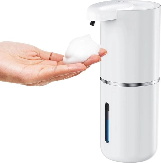 Dispensatore di sapone per parete automatico - Dispensatore di schiuma di sapone con sensore e ricaricabile, 420 ml, senza contatto e IPX5 impermeabile all'acqua