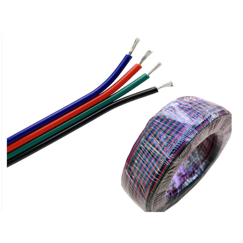 10 Metri Cavo Filo Elettrico Piattina Quadri Polare 4X0,25 mmq Cavo di Prolunga Per Striscia Led RGB