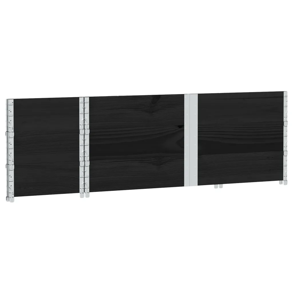 vidaXL Fioriera da Giardino Nera 150x50 cm in Legno Massello di Pino