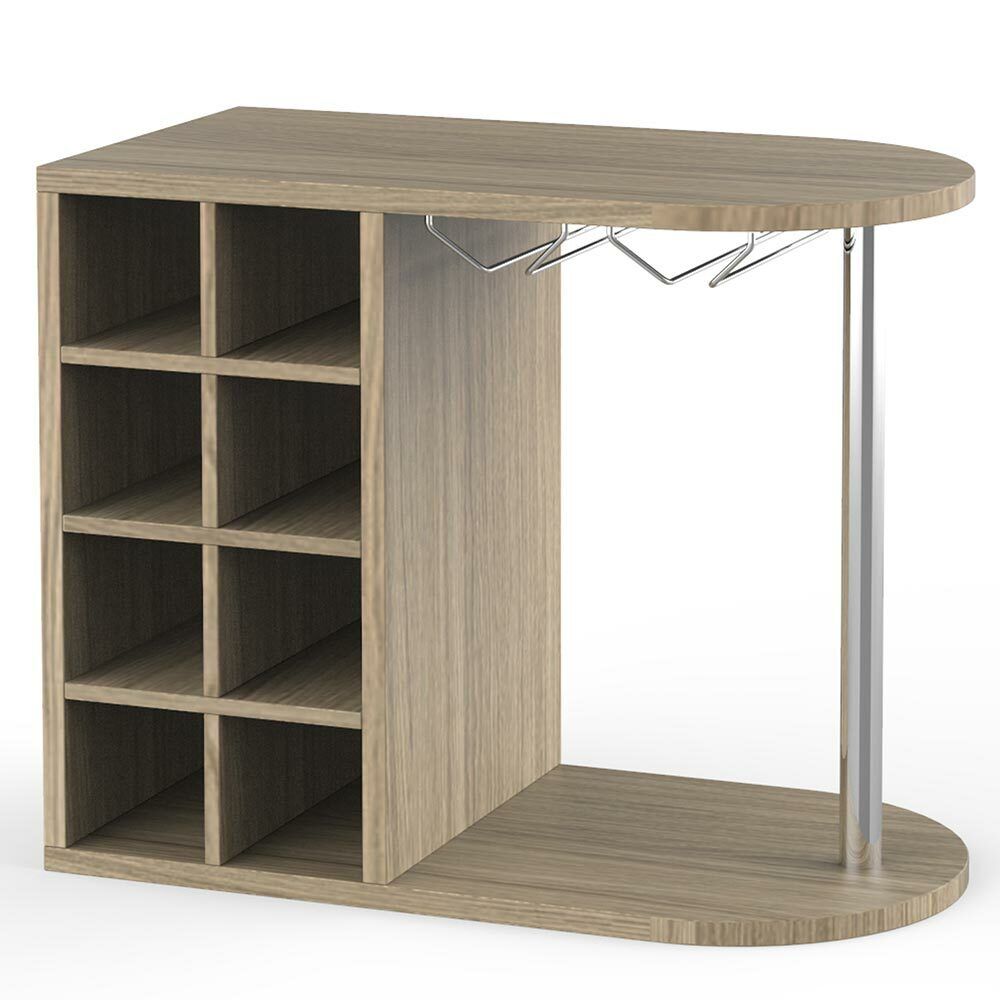 Scaffale Bar Cantinetta Vino Parete Legno Cantina 8 Posti + Porta Calici Querci