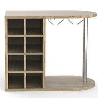 Scaffale Bar Cantinetta Vino Parete Legno Cantina 8 Posti + Porta Calici Querci