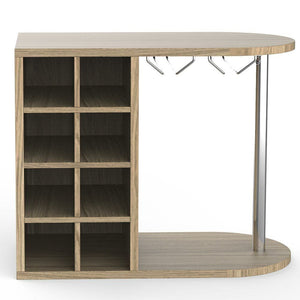 Scaffale Bar Cantinetta Vino Parete Legno Cantina 8 Posti + Porta Calici Querci