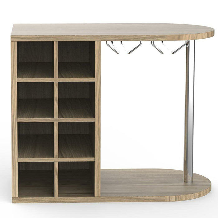 Scaffale Bar Cantinetta Vino Parete Legno Cantina 8 Posti + Porta Calici Querci