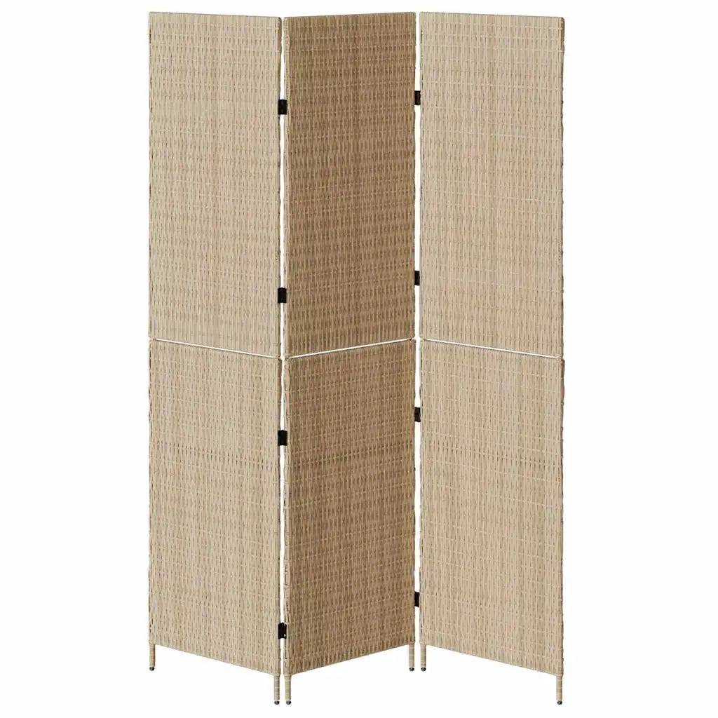 Divider per stanze | Paravento | Divisorio Ambienti Beige 147 x 180 cm polyrattan