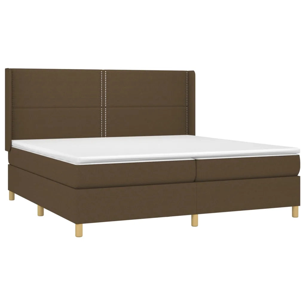 Giroletto a Molle con Materasso Marrone Scuro 200x200cm Tessuto cod mxl 32131