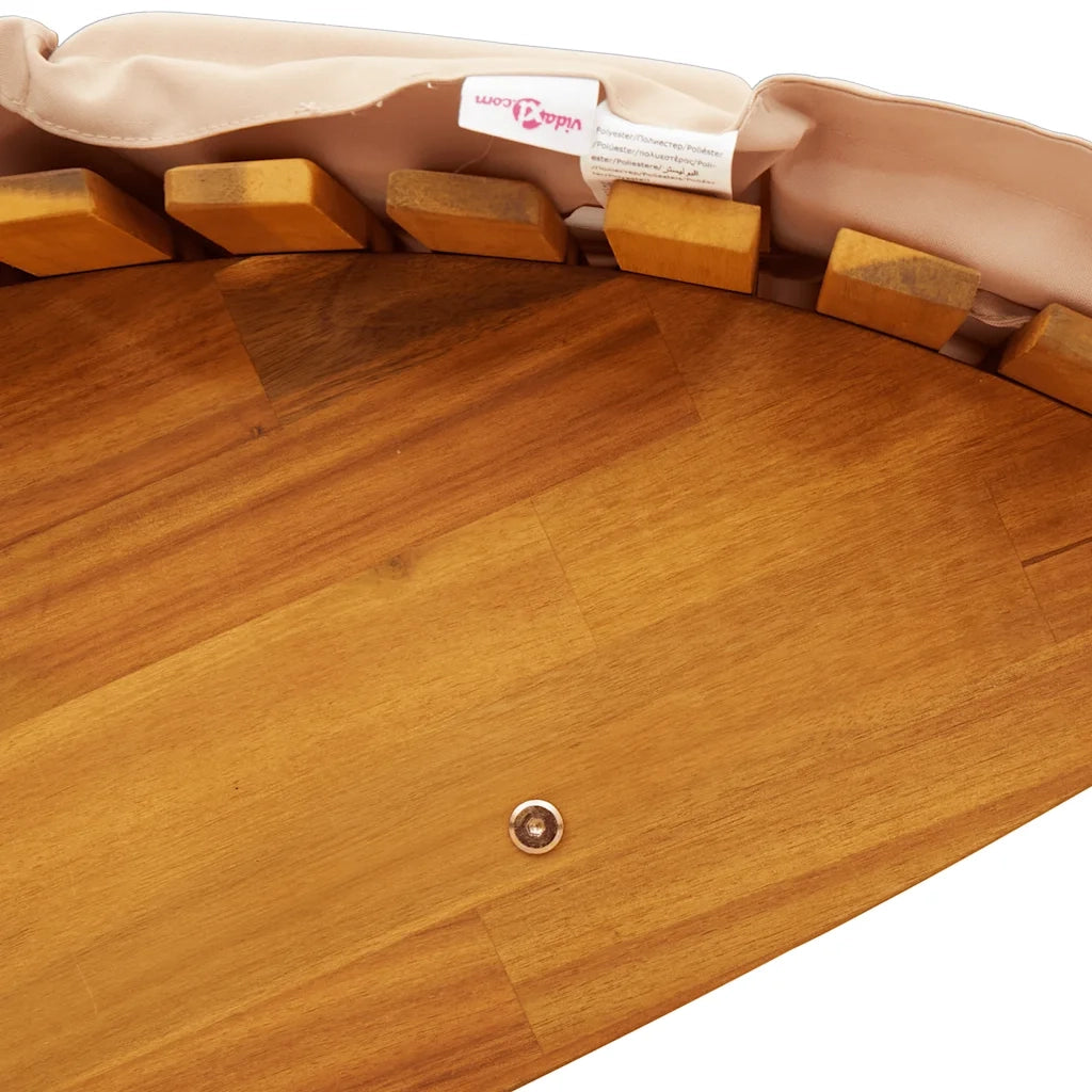 Lettino prendisole a dondolo con cuscino in legno massello di acacia 4103884