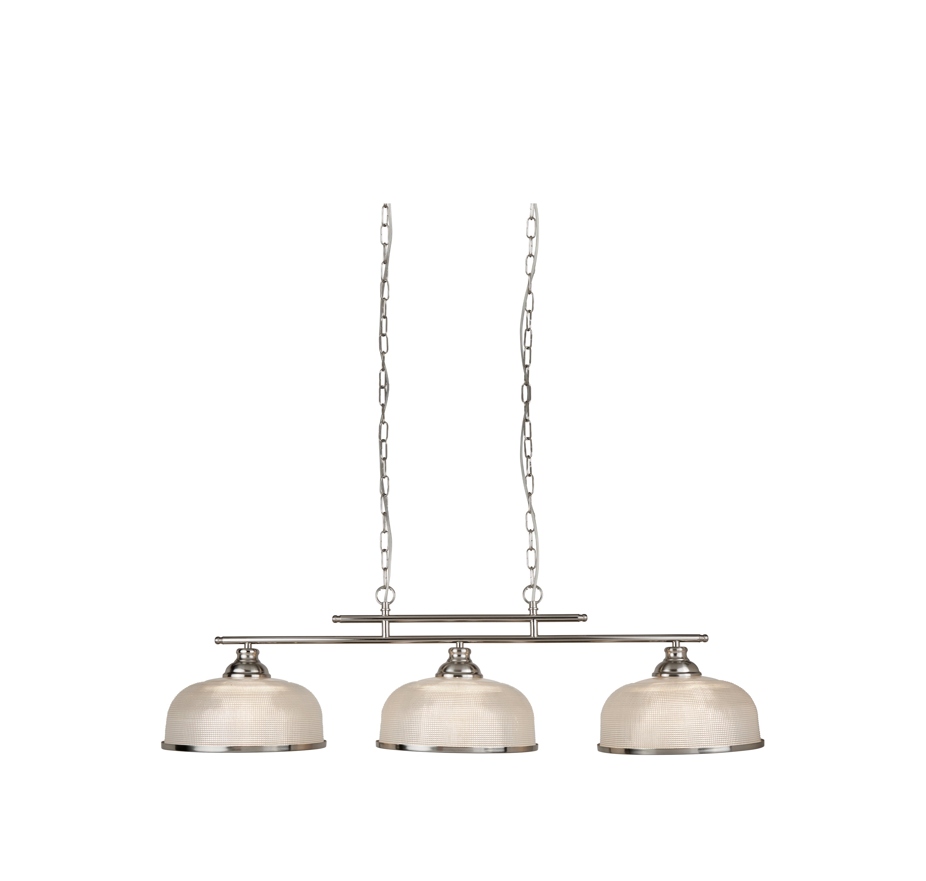 Lampadario Rustico Bistrot Ii Acciaio Argento Vetro Trasparente 3 Luci E27