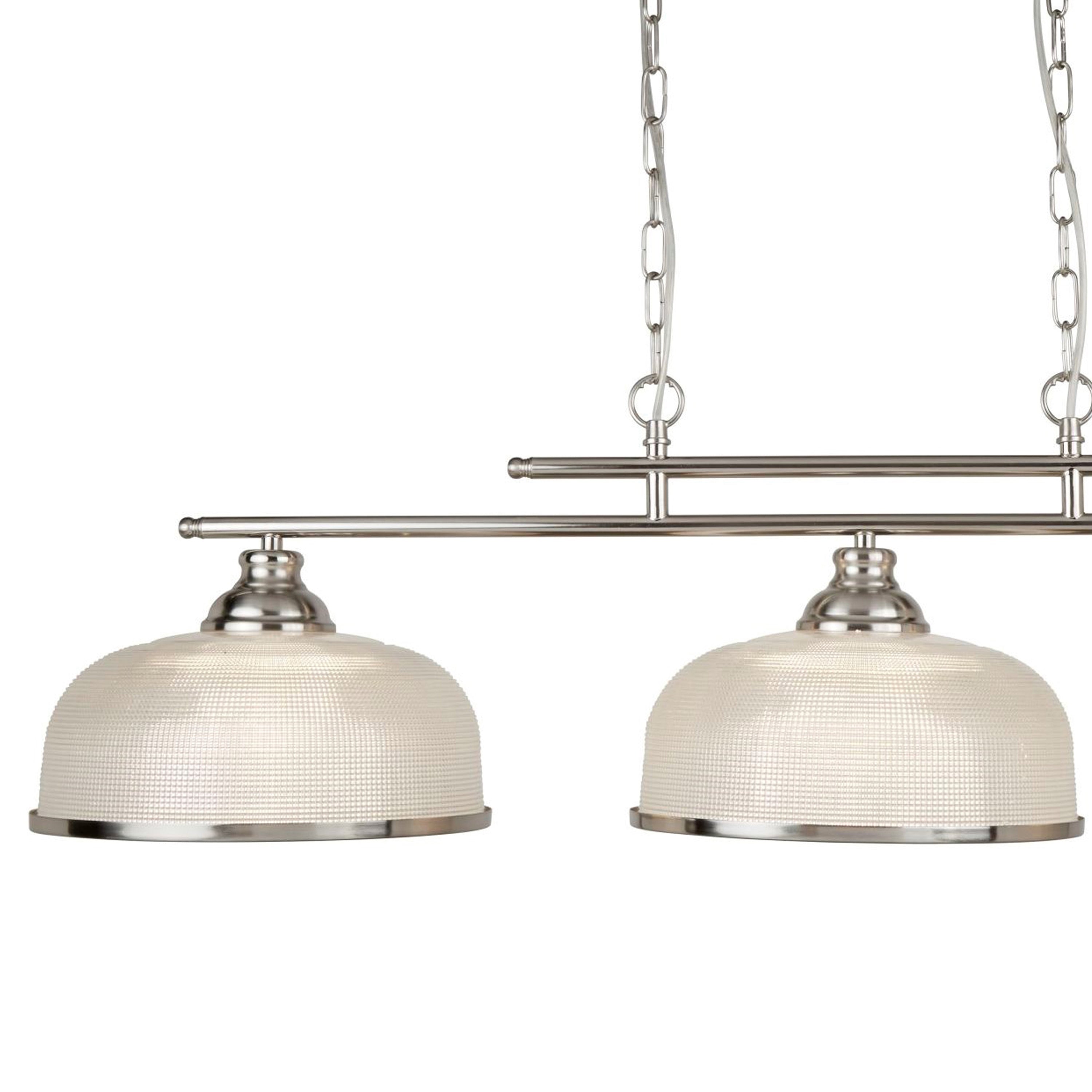 Lampadario Rustico Bistrot Ii Acciaio Argento Vetro Trasparente 3 Luci E27