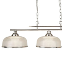 Lampadario Rustico Bistrot Ii Acciaio Argento Vetro Trasparente 3 Luci E27