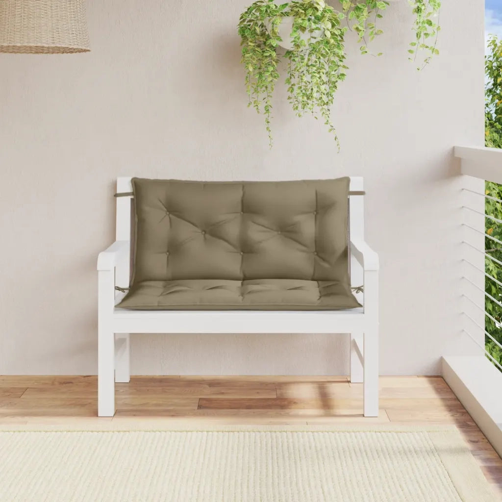 Cuscini Panca Giardino 2 pz-Set di 2 Cuscini per panchina da esterno Tortora M¨¦lange 100x50x7cm Tessuto