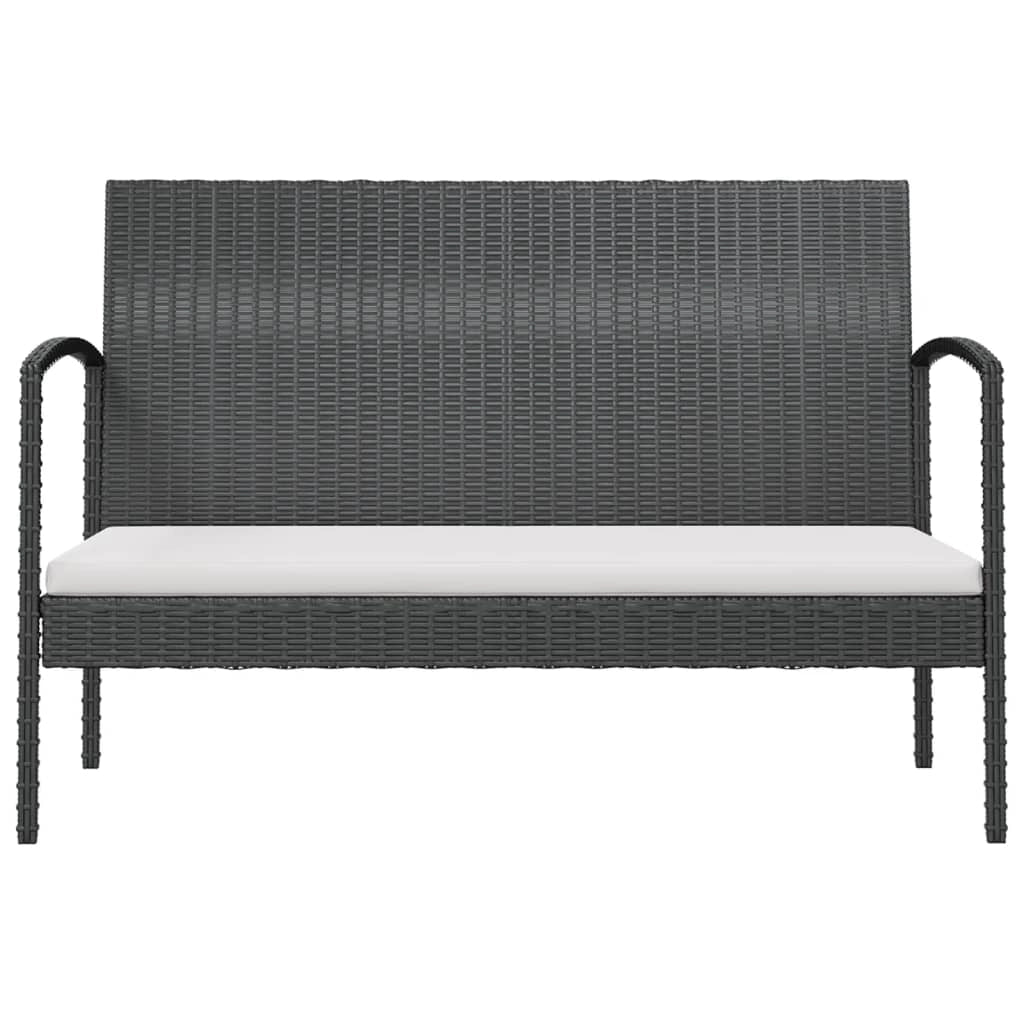 Set di mobili da giardino mobili da esterno 16 pezzi con cuscini resina intrecciata nera 02_0015878