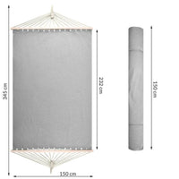 Amaca Giardino 2 Posti Legno Cotone Relax Esterno Campeggio 345x150cm Grigio