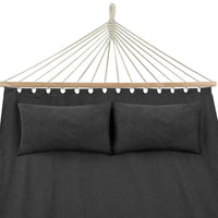Amaca Giardino 2 Posti Legno Cotone Relax Esterno Campeggio 345x150cm Antracite