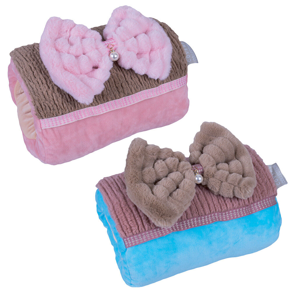Borsa Acqua Calda Elettrica con Tasche Scaldamani Fiocco Tessuto Peluche 4 Color
