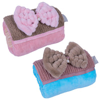 Borsa Acqua Calda Elettrica con Tasche Scaldamani Fiocco Tessuto Peluche 4 Color