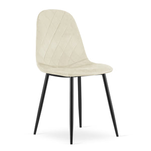 Sedia VALORA DAPI - Moderna in velluto beige x 3