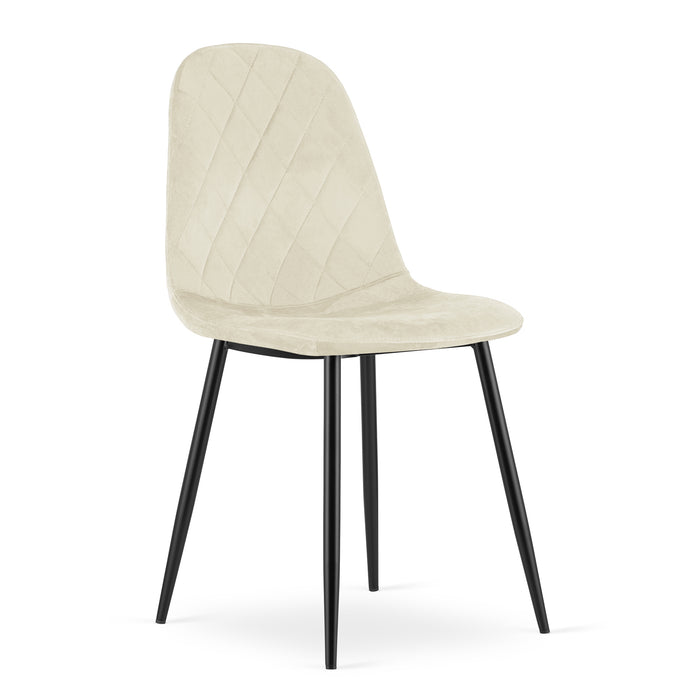 Sedia VALORA DAPI - Moderna in velluto beige x 3