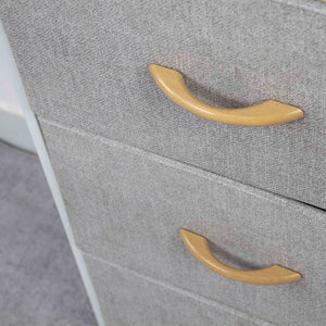 Cassettiera Armadietto con 3 Ripiani Tessuto Grigio Chiaro e Bianco 75x46x30cm