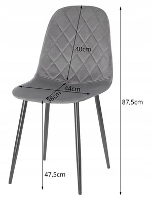 Sedia VALORA DAPI - Moderna in velluto beige x 3