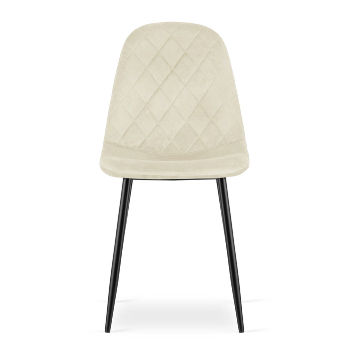 Sedia VALORA DAPI - Moderna in velluto beige x 3