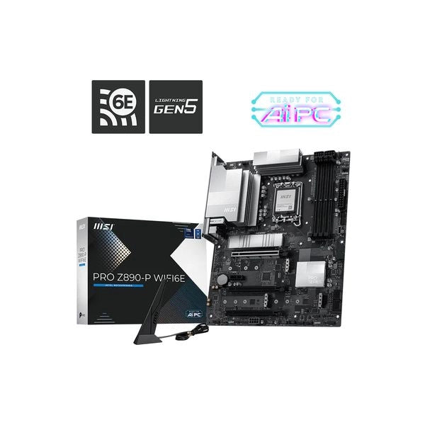 Msi mb pro  pro z890-p wifi6e lga1851,4ddr5,3pci-ex16,1pci-ex1,4m.2 ,1usb3.2 gen2 x2, 2us - 911-7E34-019