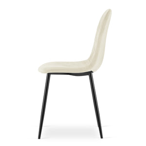 Sedia VALORA DAPI - Moderna in velluto beige x 3