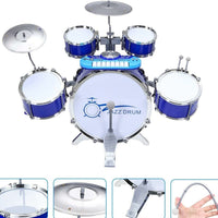Batteria Musicale Giocattolo con Microfono Pianola Piatto DJ e Lettore MP3 Blu
