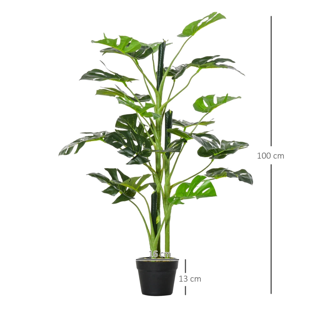 Pianta artificiale monstera interno esterno 16 x 100 cm senza manutenzione realista contemporanea in polietilene verde 21_0003952