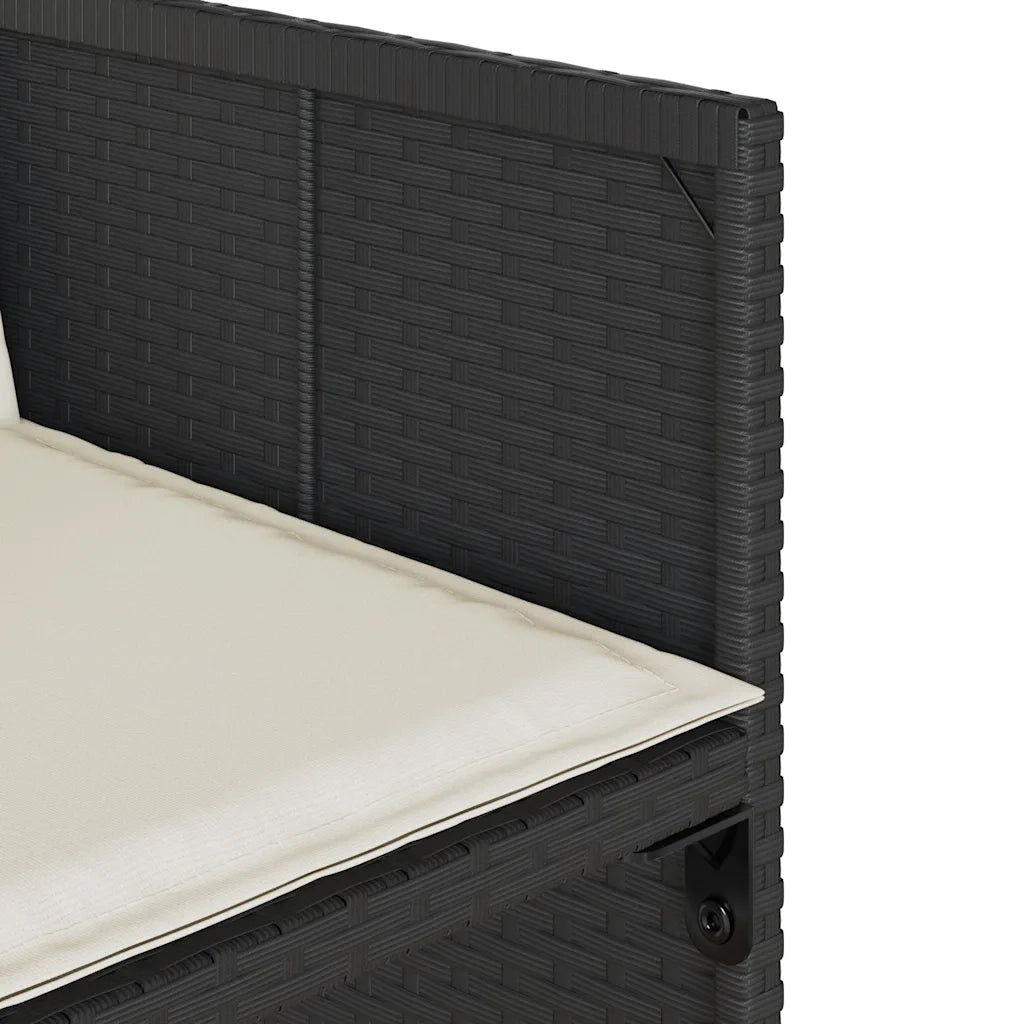 Set da Pranzo da Giardino 11 pz con Cuscini in Polyrattan Nero 3211215