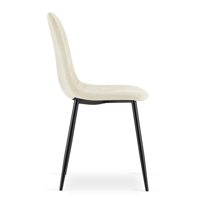 Sedia VALORA DAPI - Moderna in velluto beige x 3