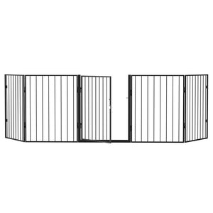 Cancello Cancelletto Protezione Camino Cani e Bambini Recinto Divisorio 3mt Nero