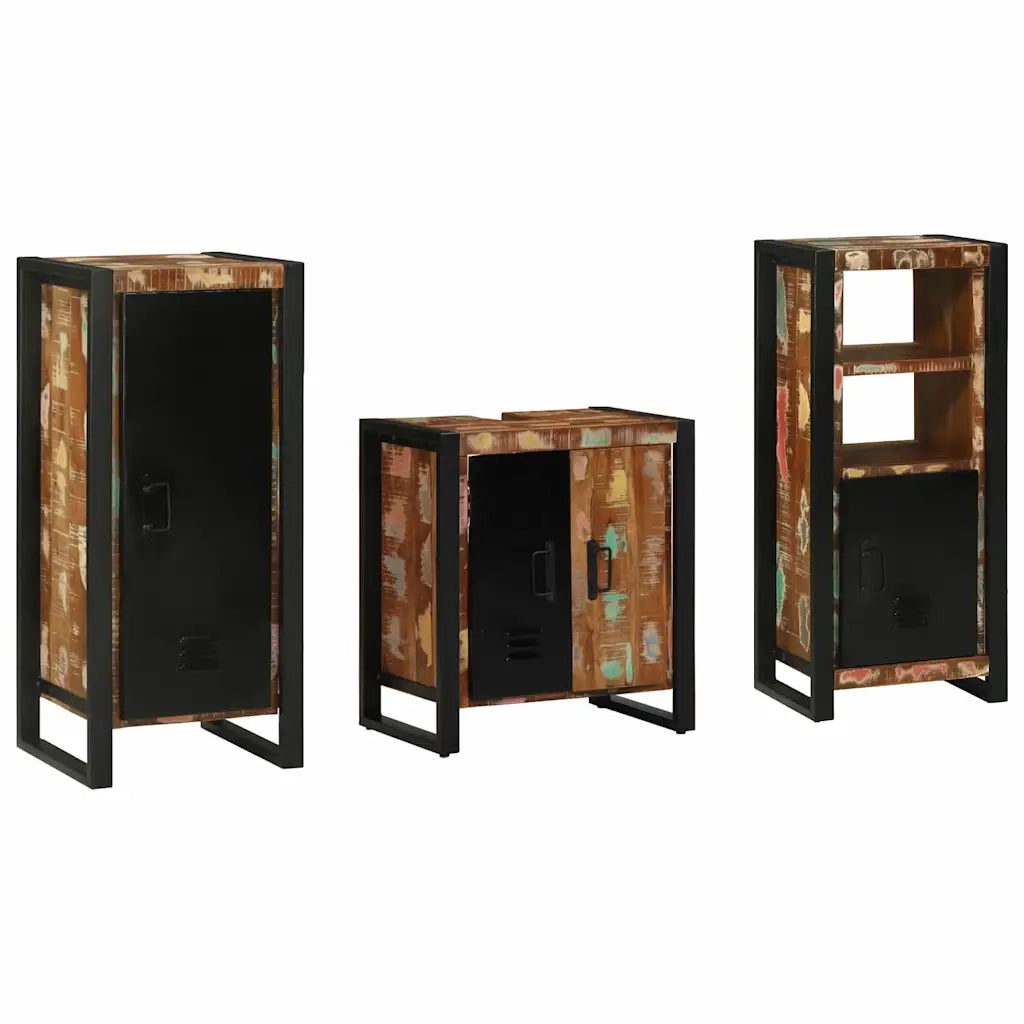Set di mobili per il bagno 3 pcs Legno Recuperato Massello 3305629