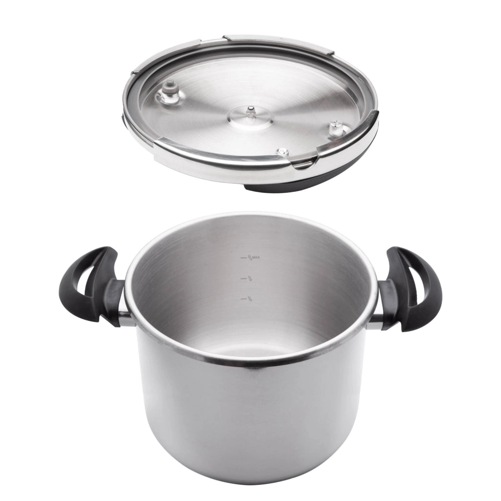 Pentola a pressione rapida 10 litri, acciaio inox 18/10, diametro 24 cm, valvola sicurezza, adatta induzione - SOGO