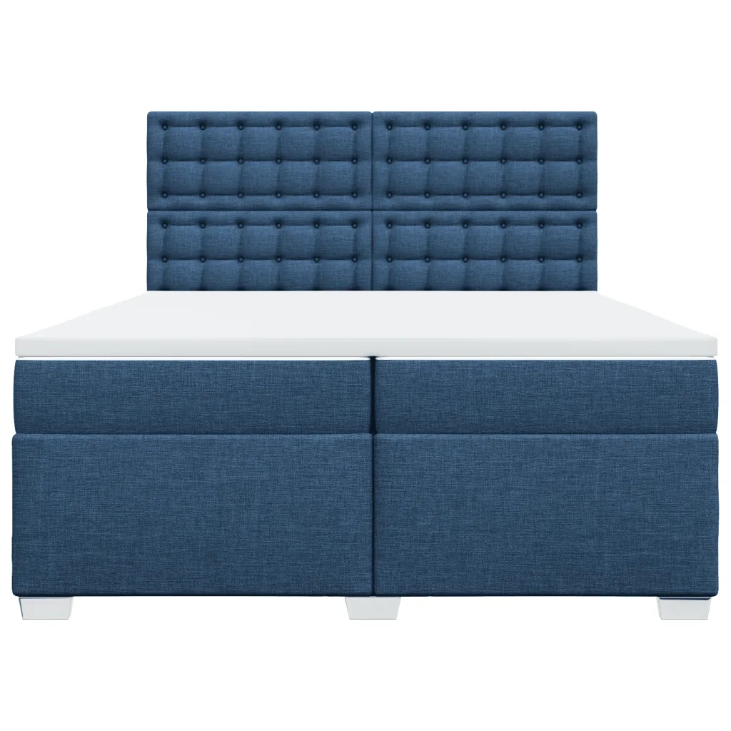 Giroletto a Molle con Materasso Blu 200x200 cm in Tessuto