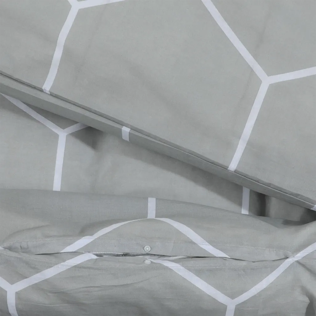Set Copripiumino Grigio 240x220 cm in Cotone 136449