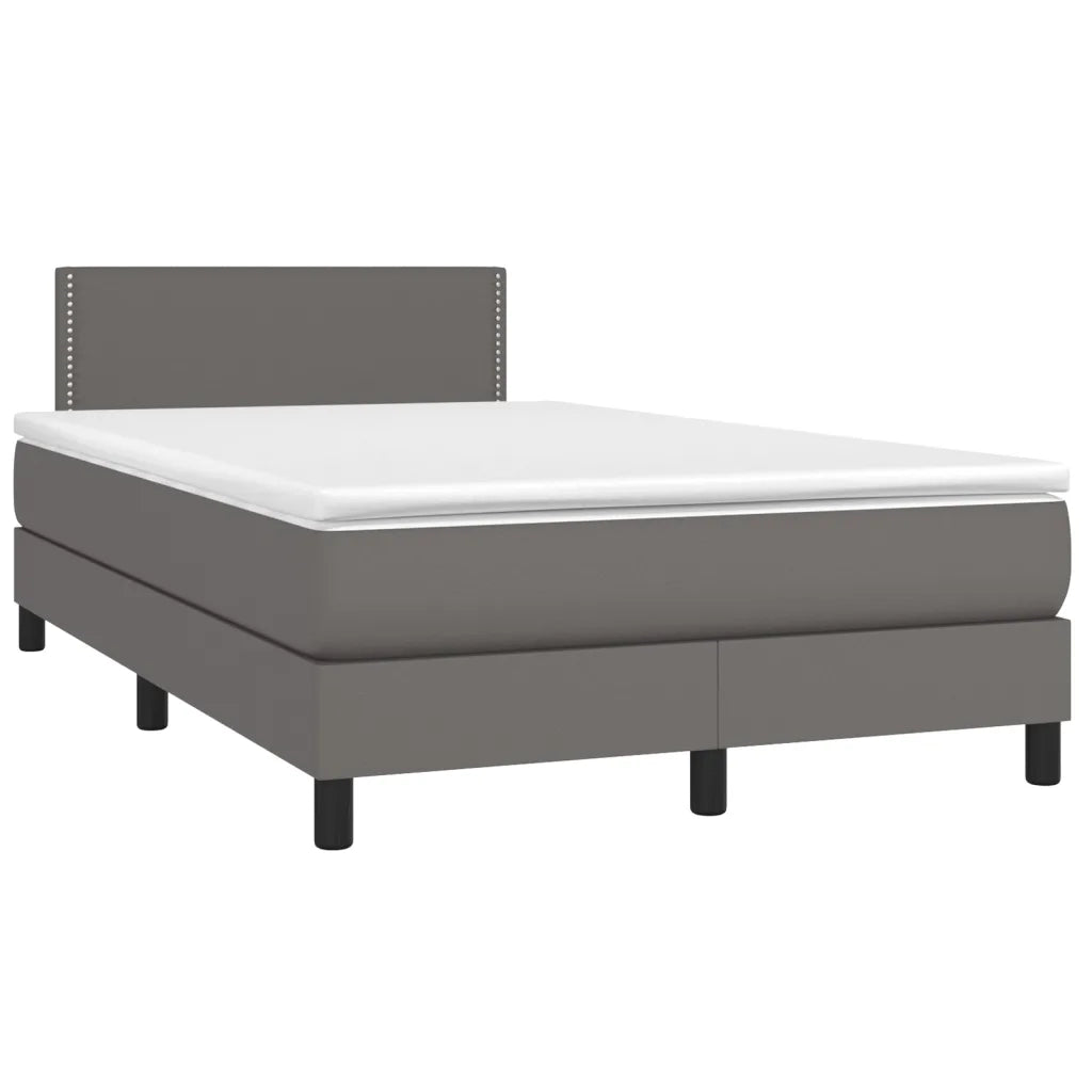 Giroletto Molle con Materasso e LED Grigio 120x200cm Similpelle 3134157
